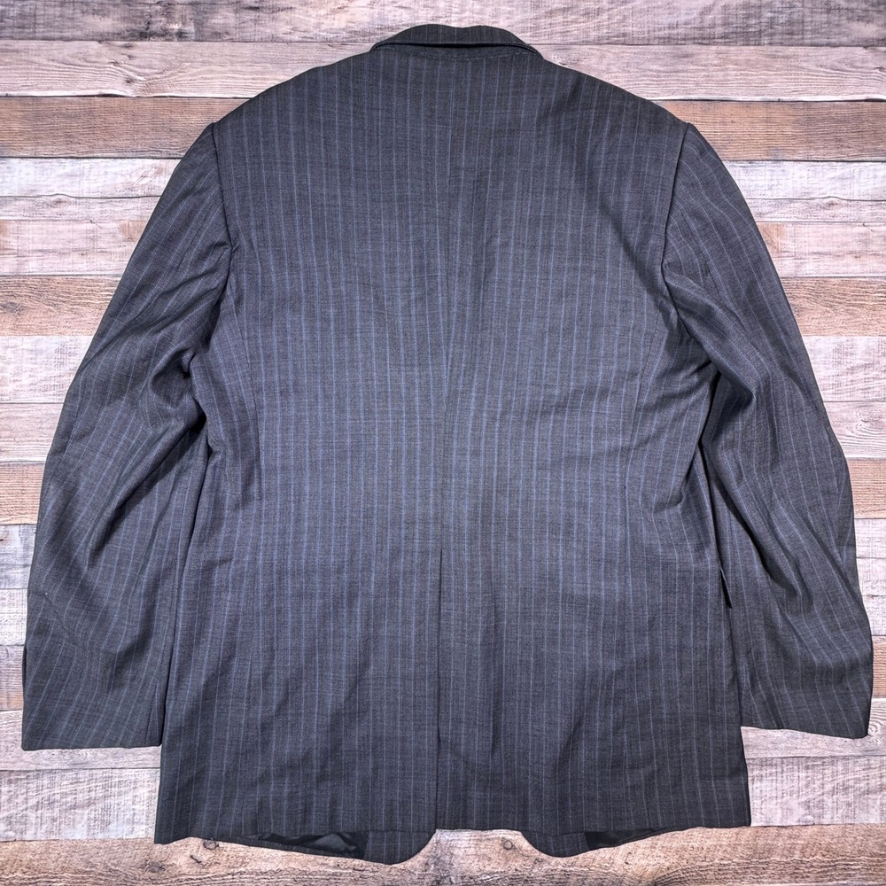 Chiavari Mens Suit Jacket Fintes Super 100s Wool‎ Gray Pinstripe Blazer Size 48L - Picture 5 of 8
